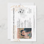 Paspoort Bestemming Bruiloft Palm Kompas Monogram Kaart (Achterkant)