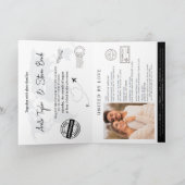 Paspoort Bestemming Faux gouden bruiloft uitnodigi (Binnen)