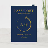 Paspoort Bestemming Faux gouden bruiloft uitnodigi (Voorkant)