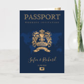 Paspoort Bestemming Huwelijk Faux Gold Crest Itali (Voorkant)