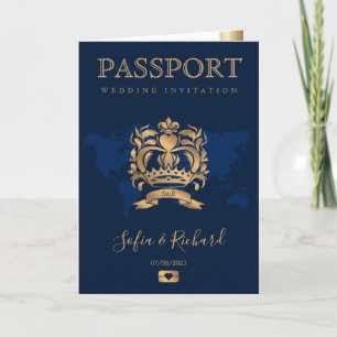 Paspoort Bestemming Huwelijk Faux Gold Crest Itali