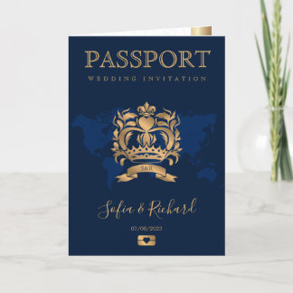 Paspoort Bestemming Huwelijk Faux Gold Crest Itali