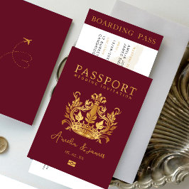 Paspoort Bestemming Huwelijk Nep gouden uitnodigin
