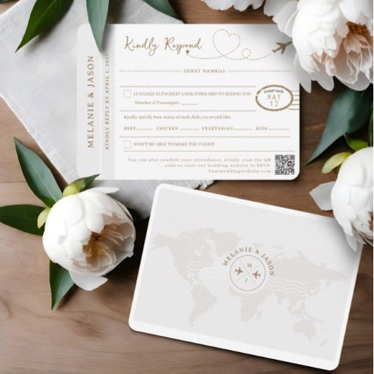 Paspoort Bestemming Huwelijksreis Thema RSVP