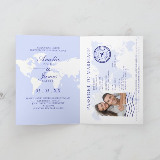 Paspoort Bestemming Santorini Griekenland Bruiloft (Binnen)