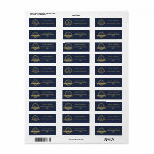 Paspoort Bestemming Trouwdag Monogram Navyblauw Etiket (Full Sheet)
