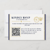 Paspoort Bestemming Trouwdag Monogram QR-Code RSVP Kaartje (Achterkant)