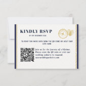 Paspoort Bestemming Trouwdag Monogram QR-Code RSVP Kaartje (Achterkant)