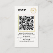 Paspoort Bestemming Trouwdag Monogram RSVP QR-Code Informatiekaartje (Achterkant)