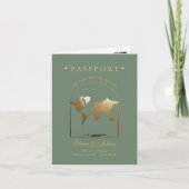 Paspoort Boho Boog Sage Groen Bestemming Huwelijk (Voorkant)