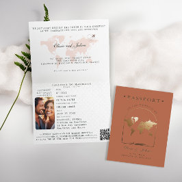 Paspoort Boho Boog Terracotta Trouwreis Bestemming