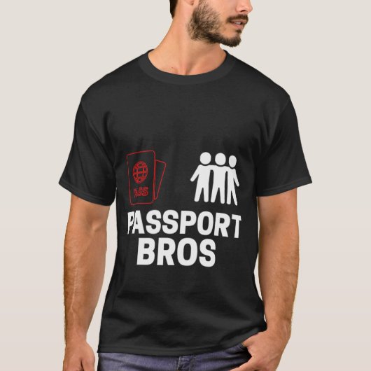 Paspoort Bros pas T-shirt (Voorkant)