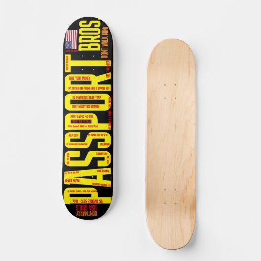 PASPOORT BROSZ. 7 3/4-inch skateboard deck (Voorkant)