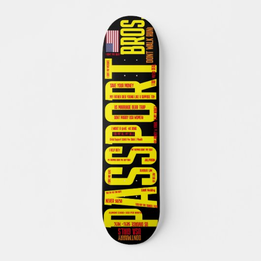 PASPOORT BROSZ. 7 3/4-inch skateboard deck (Voorkant)