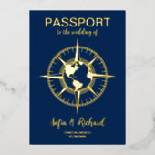 Paspoort Bruiloft Bestemming Kompas World Ma Folie Uitnodiging (Voorkant)