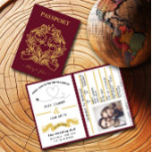 Paspoort Bruiloft Uitnodiging Reizen Geïnspireerd 