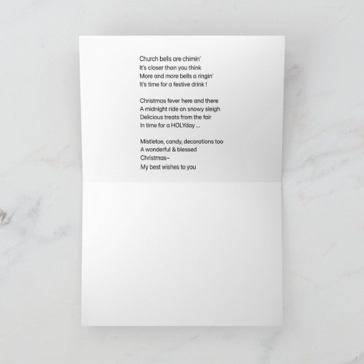 Paspoort en gedicht feestdagen kaart (Binnen)