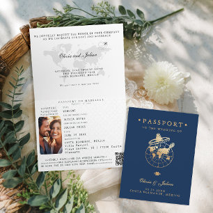 Paspoort Faux Gold Navy Mexico Destination Wedding