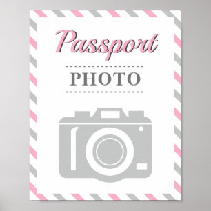 Paspoort foto Booth Airplane Travel Party Theme Poster