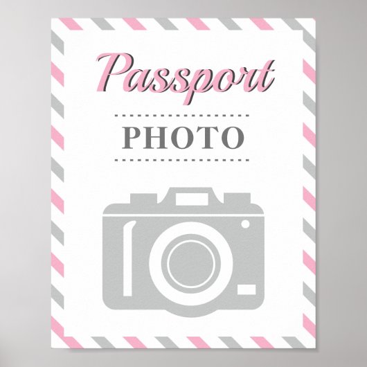 Paspoort foto Booth Airplane Travel Party Theme Poster (Voorkant)