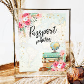 Paspoort Foto's Tafel bord Reis Avontuur Douche Poster