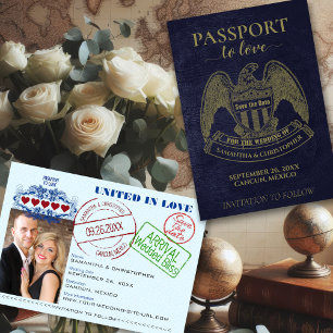Paspoort naar liefde leuk reisbestemming trouwen save the date