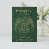 Paspoort naar Liefde Leuke Bestemming Bruiloft Gro Save The Date (Staand voorkant)