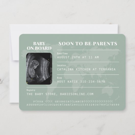 Paspoort naar ouderschap Reizen Thema Baby shower Kaart (Achterkant)