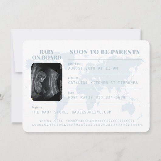 Paspoort naar ouderschap Reizen Thema Baby shower Kaart (Achterkant)