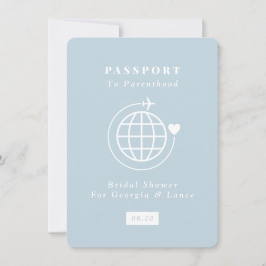 Paspoort naar ouderschap Reizen Thema Baby shower Kaart (Voorkant)