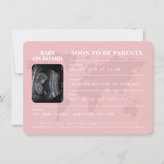 Paspoort naar ouderschap Reizen Thema Baby shower Kaart (Achterkant)