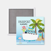 Paspoort naar Paradise Cruise Boat Ship Beach Magn Magneet (Voorkant / Achterkant)