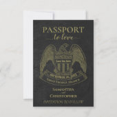Paspoort om te houden van leuke bestemming bruilof save the date (Voorkant)