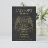 Paspoort om te houden van leuke bestemming bruilof save the date (Staand voorkant)