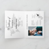 Paspoort reisbestemming Royal Blue Invitation Kaart (Binnen)