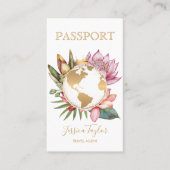 Paspoort Reisbureau Wereldkaart Boarding Pass Visitekaartje (Voorkant)