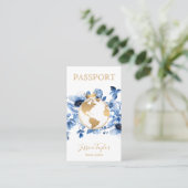 Paspoort Reisbureau Wereldkaart Boarding Pass Visitekaartje (Staand voorkant)