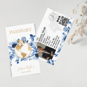 Paspoort Reisbureau Wereldkaart Boarding Pass Visitekaartje