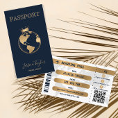Paspoort Reisbureau Wereldkaart Boarding Pass Visitekaartje