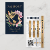 Paspoort Reisbureau Wereldkaart Boarding Pass Visitekaartje (Voorkant / Achterkant)