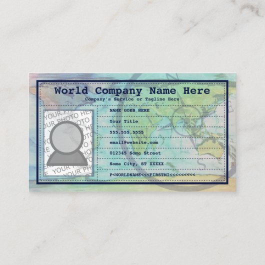 paspoort reisbureaus visitekaartje (Achterkant)