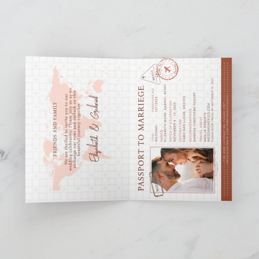 Paspoort Reizen Bestemming Terracotta Bruiloft (Binnen)
