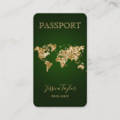 Paspoort Reizen Make-up Wereldkaart Boarding Pass Visitekaartje (Voorkant)