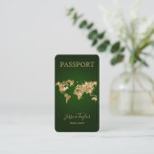 Paspoort Reizen Make-up Wereldkaart Boarding Pass Visitekaartje (Staand voorkant)