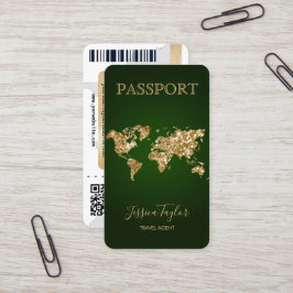Paspoort Reizen Make-up Wereldkaart Boarding Pass Visitekaartje