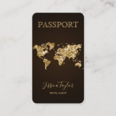 Paspoort Reizen Make-up Wereldkaart Boarding Pass Visitekaartje (Voorkant)