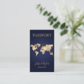 Paspoort Reizen Make-up Wereldkaart Boarding Pass Visitekaartje (Staand voorkant)