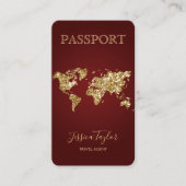 Paspoort Reizen Make-up Wereldkaart Boarding Pass Visitekaartje (Voorkant)