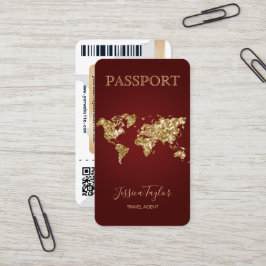 Paspoort Reizen Make-up Wereldkaart Boarding Pass Visitekaartje