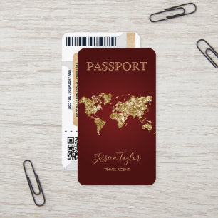 Paspoort Reizen Make-up Wereldkaart Boarding Pass Visitekaartje